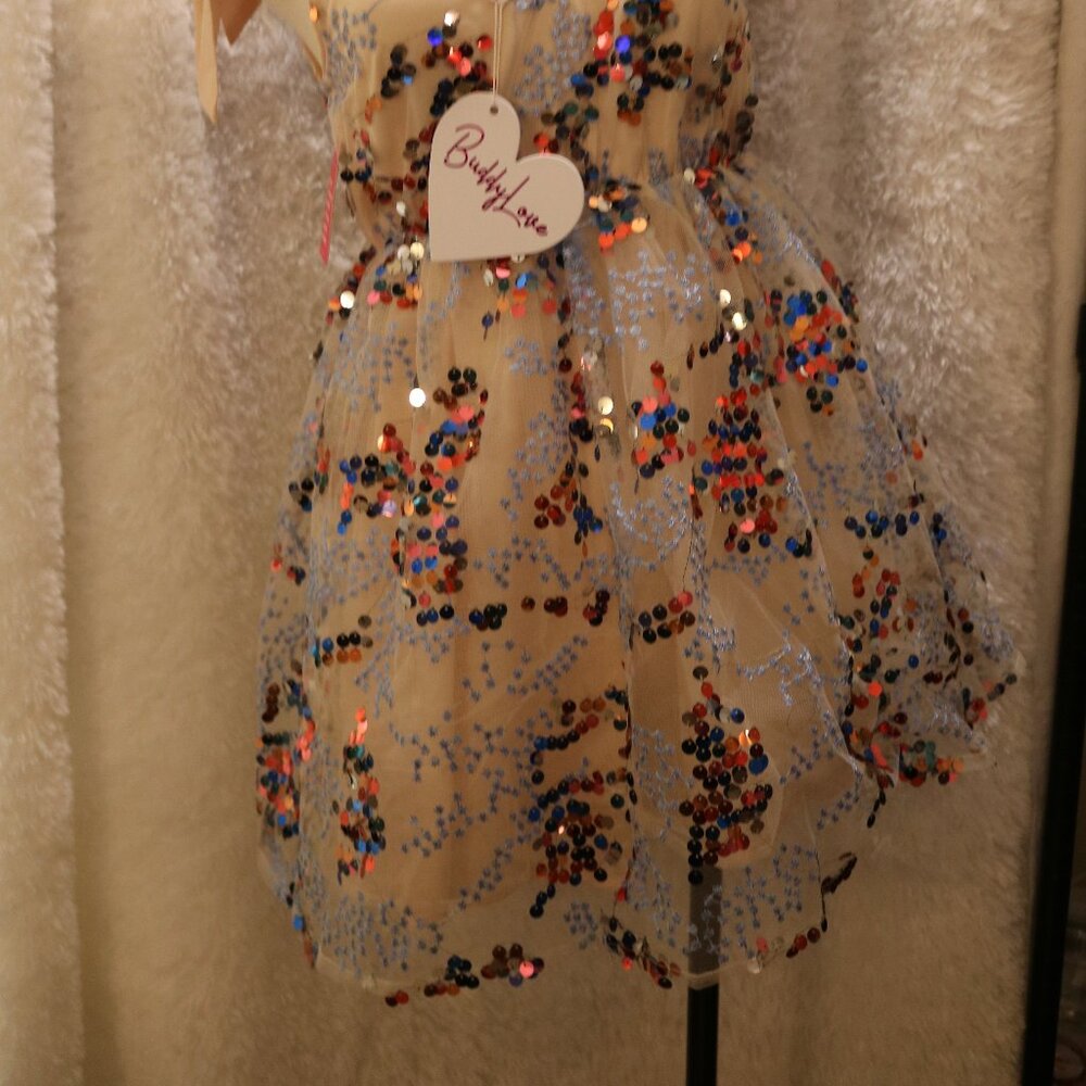 Buddy Love Melanie Firework NWT sequin party dress stunning V-neck - Picture 12 of 12
